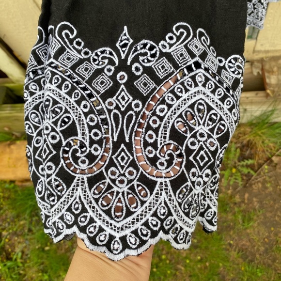 Chicos Linen Embroidered Crop Pull On Pants Chico’s 2/US 12 - Picture 6 of 11